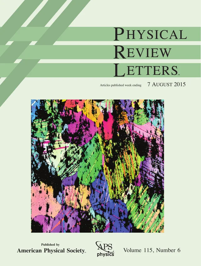 Physical Review Letters cover, Aug 2015